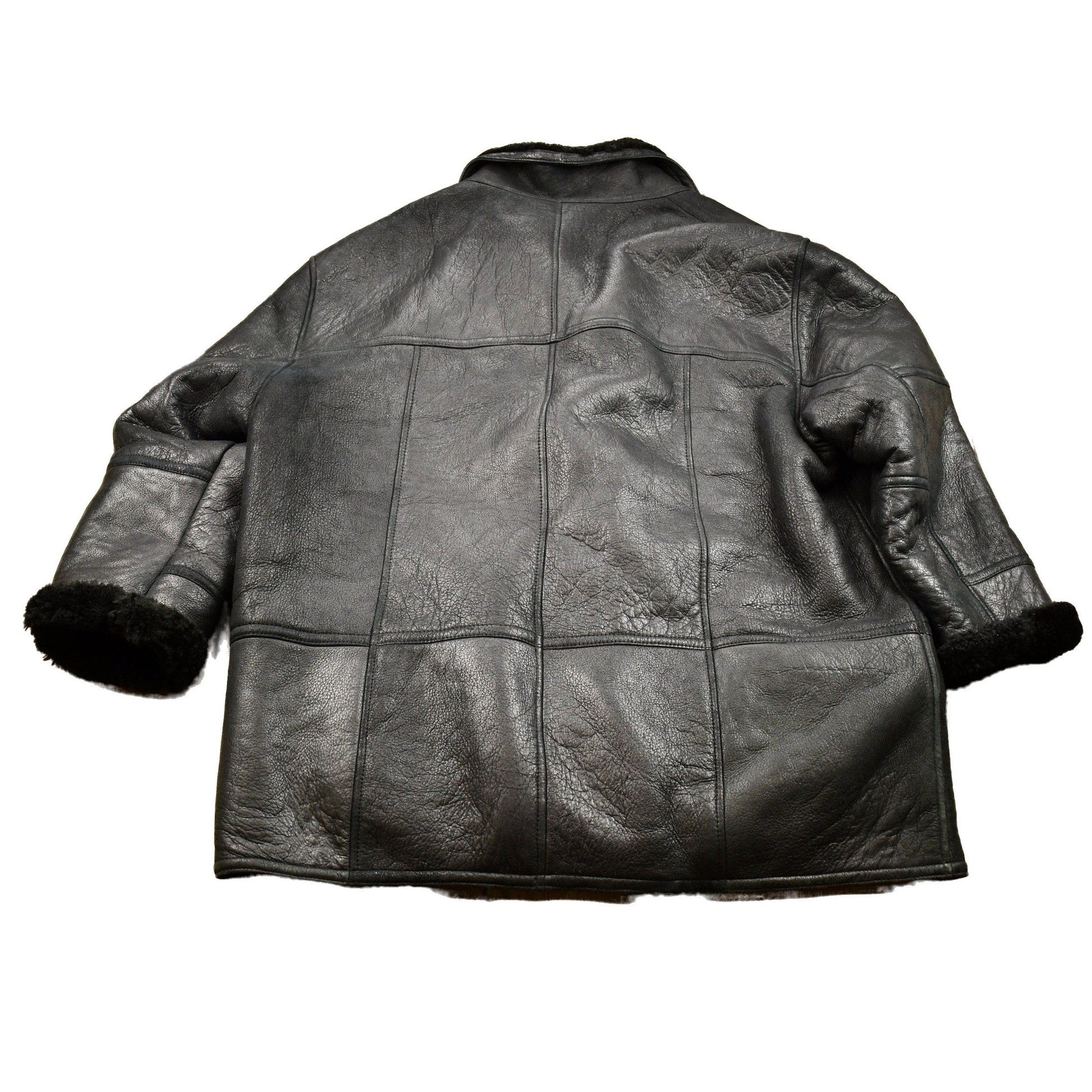 Vintage 1980s Pronto Uomo Leathers Oversized Leather Fleece Lined Jacket Men's 3XL from propervintagecanada