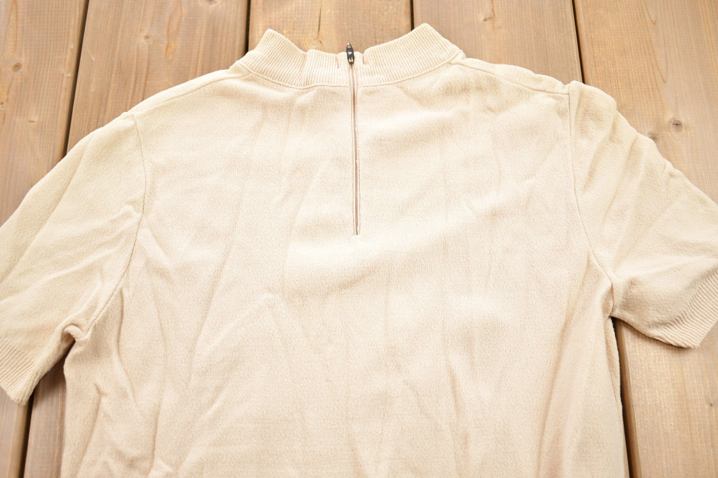 Vintage 1980s Quarter Zip Raglan T-Shirt Men's Small from propervintagecanada