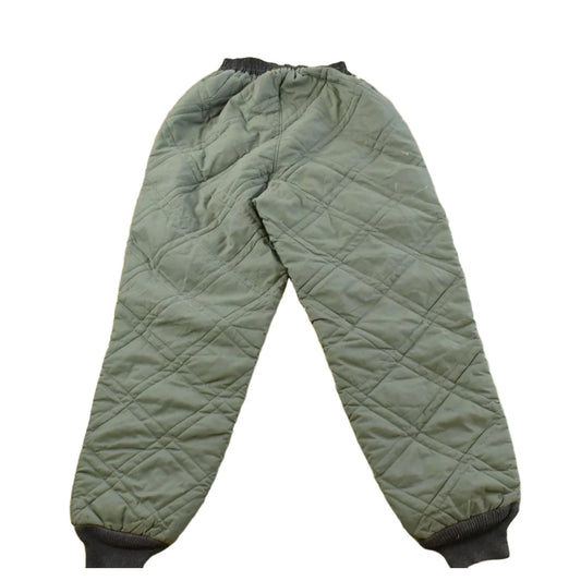 Vintage 1980s Quilted Green Military Liner Puffer Pants Men's XS from propervintagecanada