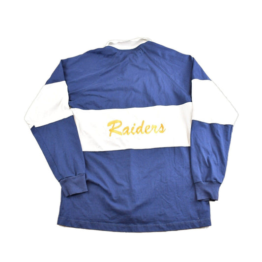 Vintage 1980s Quincy Notre Dame Raiders Collegiate Rugby Shirt Men's S from propervintagecanada