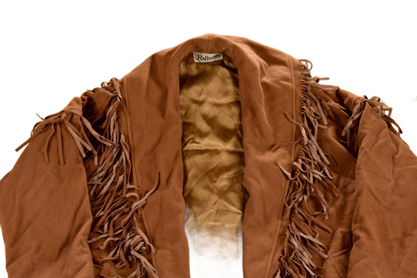 Vintage 1980s Raffinati Cashmere Fringe Full Length Coat from propervintagecanada