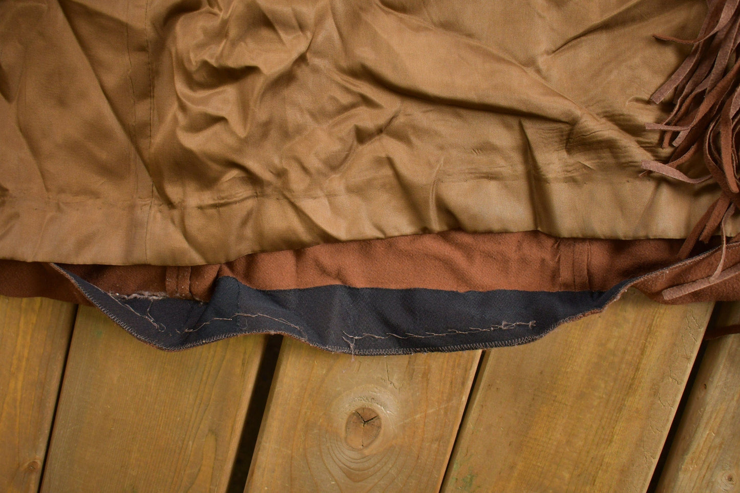 Vintage 1980s Raffinati Cashmere Fringe Full Length Coat from propervintagecanada