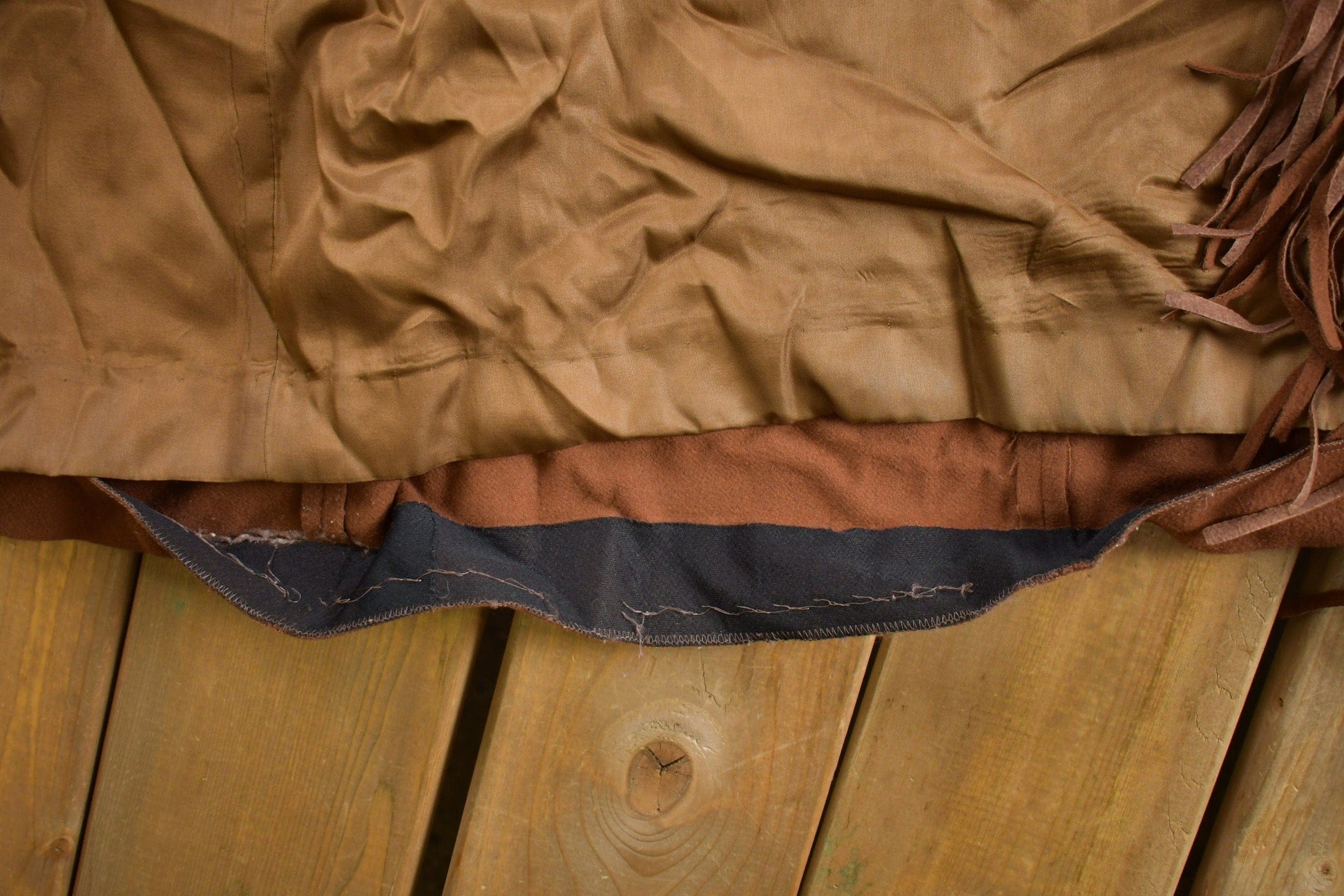 Vintage 1980s Raffinati Cashmere Fringe Full Length Coat from propervintagecanada