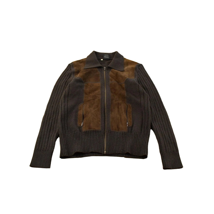 Vintage 1980s Ranger Wool Knit Leather Suede Jacket Women's Medium from propervintagecanada