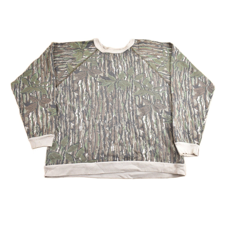 Vintage 1980s Real Tree Bark Camo Crewneck Sweatshirt Men's Medium from propervintagecanada