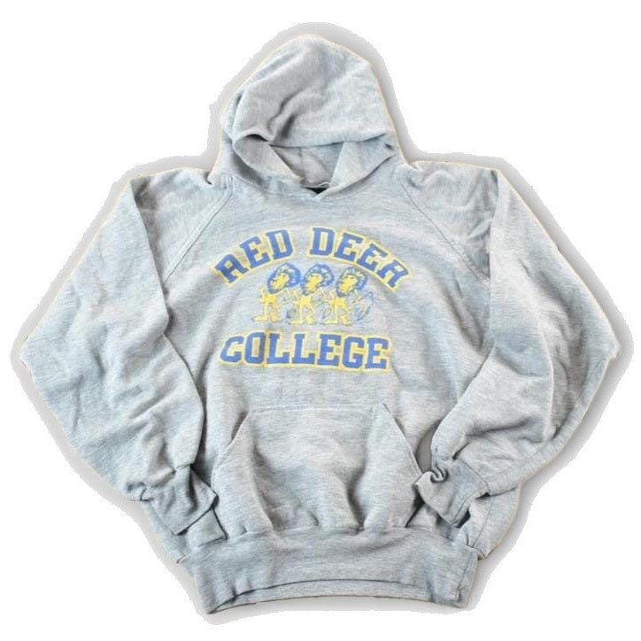 Vintage 1980s Red Deer College Hoodie Mens S from propervintagecanada