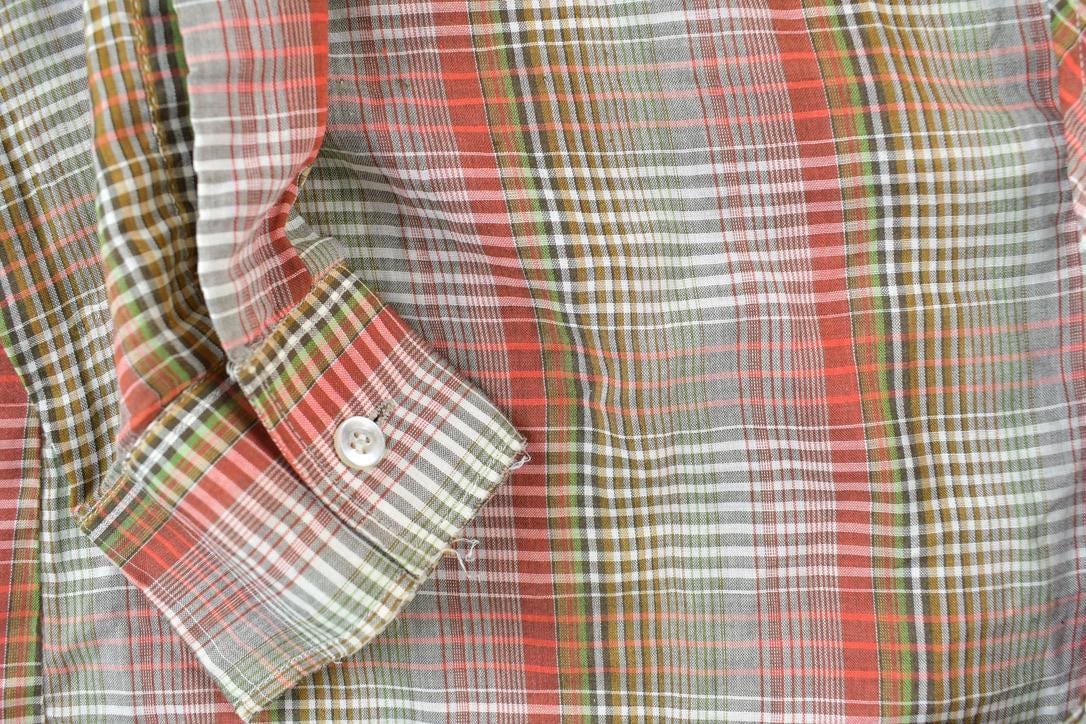 Vintage 1980s Red Plaid Western Button Up Shirt Men's Large from propervintagecanada