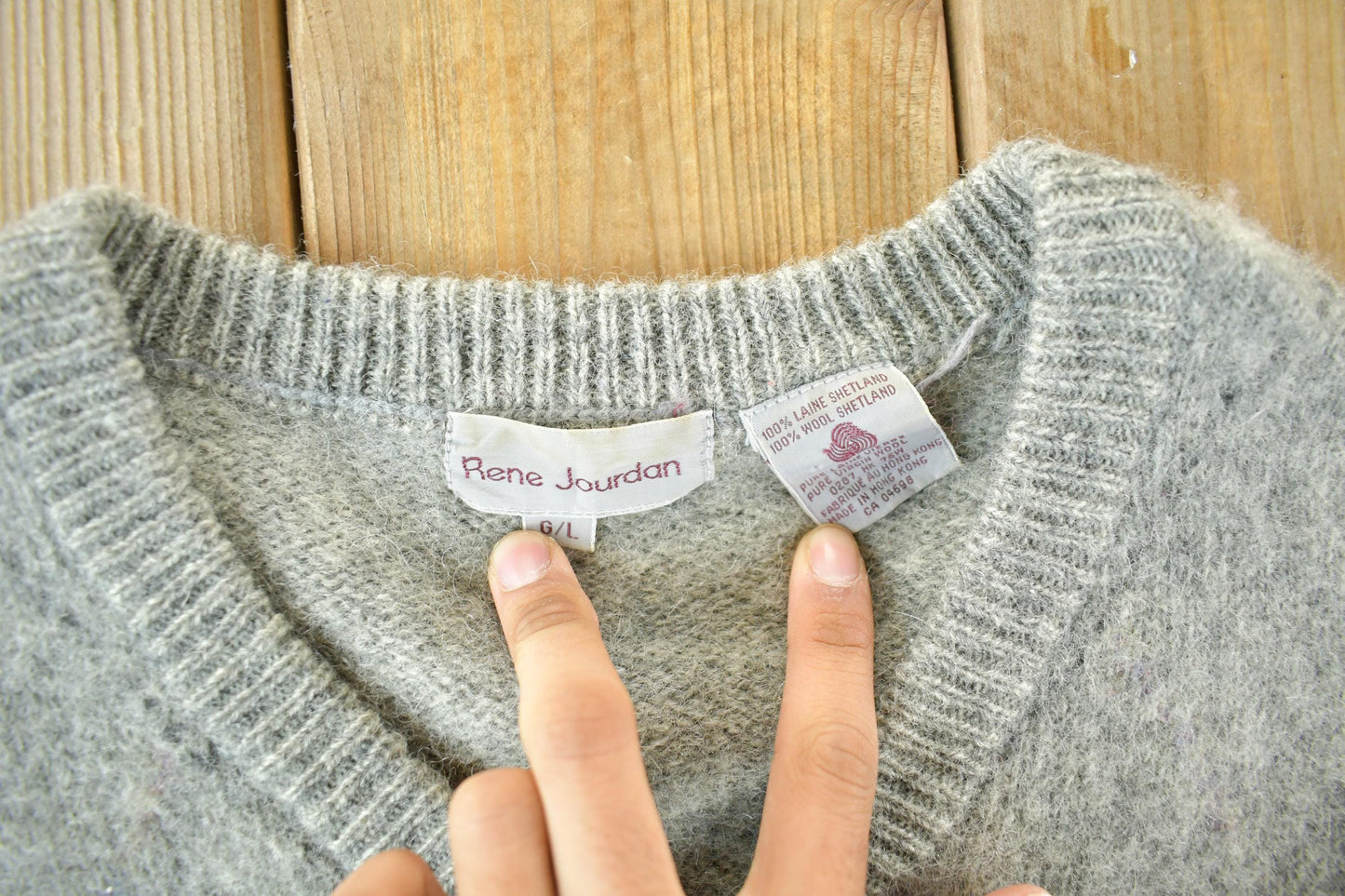 Vintage 1980s Rene Jourdan Knit Wool Sweater Women's Medium from propervintagecanada