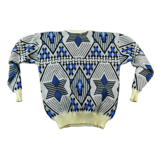 Vintage 1980s Repage Knit Abstract Pattern Crewneck Sweater Men's Large from propervintagecanada