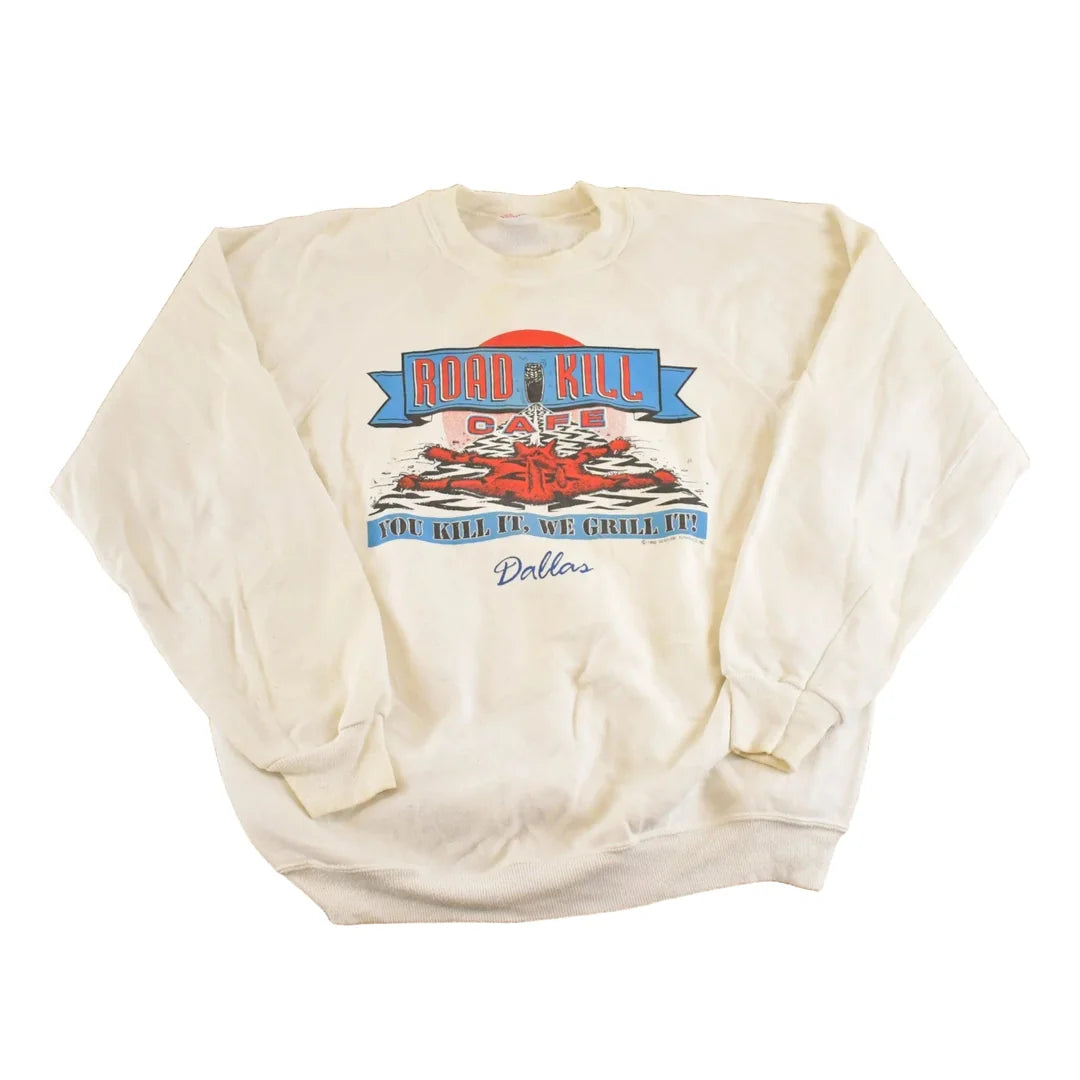 Vintage 1980s Roadkill Cafe Souvenir Crewneck Sweatshirt Mens M from propervintagecanada