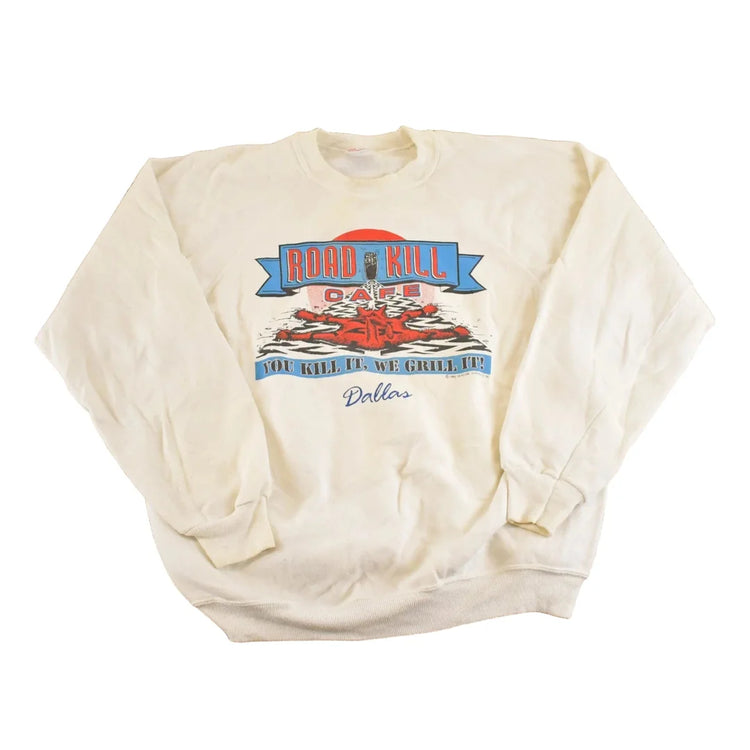 Vintage 1980s Roadkill Cafe Souvenir Crewneck Sweatshirt Mens M from propervintagecanada