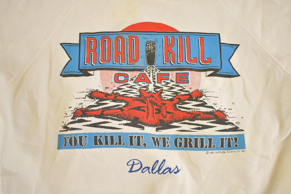 Vintage 1980s Roadkill Cafe Souvenir Crewneck Sweatshirt Mens M from propervintagecanada