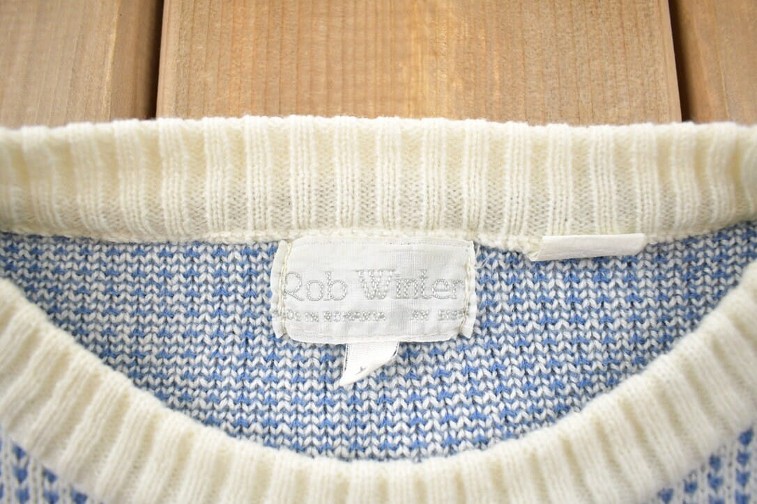 Vintage 1980s Rob Winter Knit Crewneck Sweater Women's L from propervintagecanada