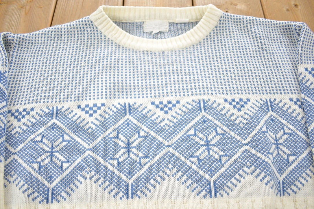 Vintage 1980s Rob Winter Knit Crewneck Sweater Women's L from propervintagecanada