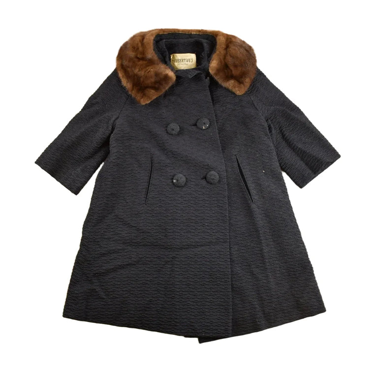 Vintage 1980s Robertsons Fleetwood Fur Collar Over Coat from propervintagecanada