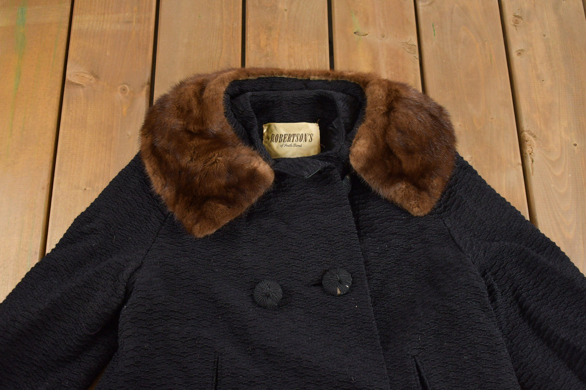 Vintage 1980s Robertsons Fleetwood Fur Collar Over Coat from propervintagecanada