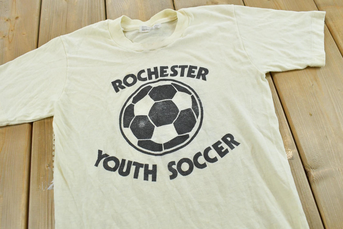 Vintage 1980s Rochester Youth Soccer T-Shirt Men's XS from propervintagecanada