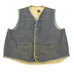 Vintage 1980s Roebucks By Sears Fleece Lined Denim Button Up Vest Men's Large from propervintagecanada