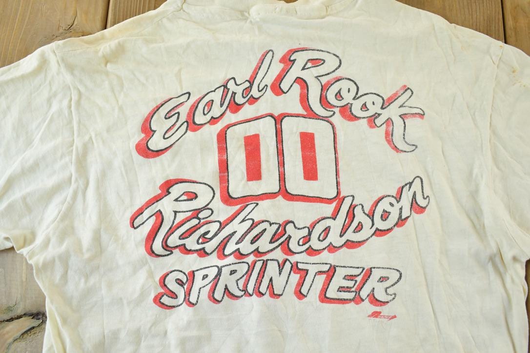 Vintage 1980s Rook Racing Earl Rook Richardson Sprinter Souvenir Single Stitch Graphic Print T-Shirt Men's XS from propervintagecanada