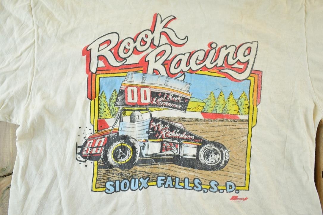 Vintage 1980s Rook Racing Earl Rook Richardson Sprinter Souvenir Single Stitch Graphic Print T-Shirt Men's XS from propervintagecanada