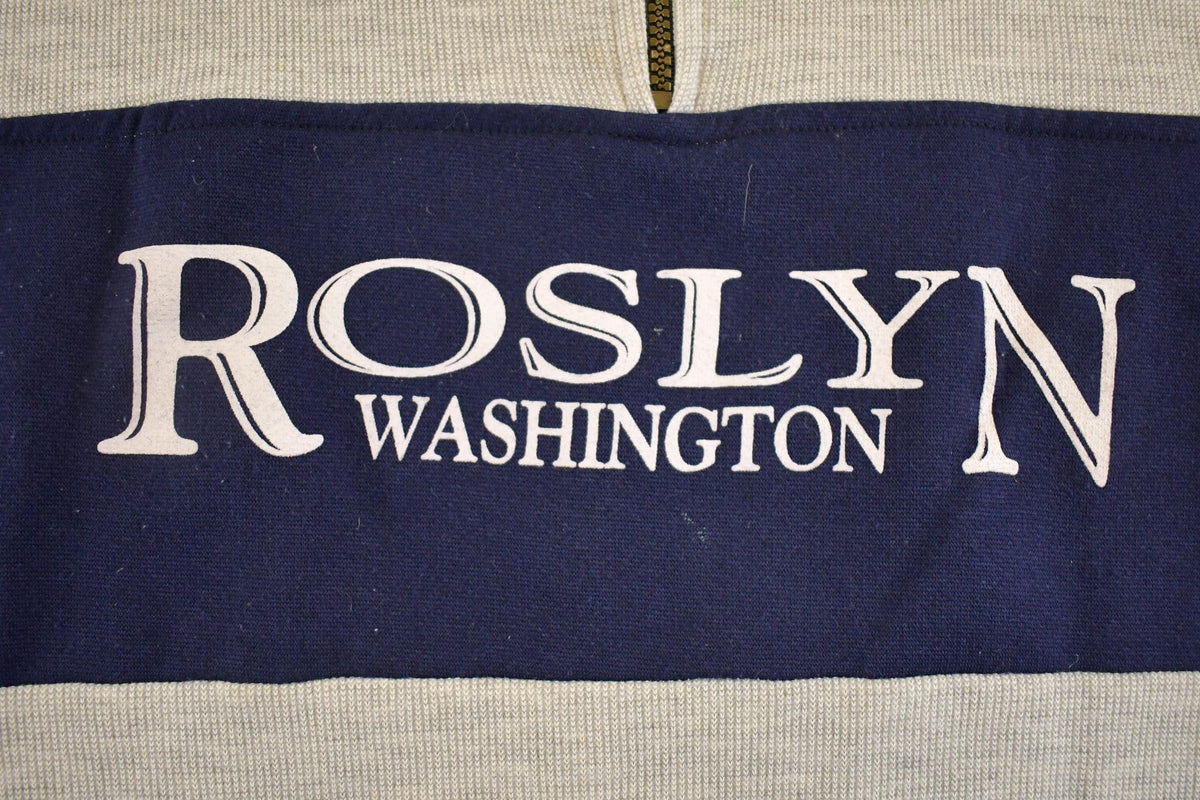 Vintage 1980s Roslyn Washington Quarter Zip Souvenir Sweatshirt Men's M from propervintagecanada