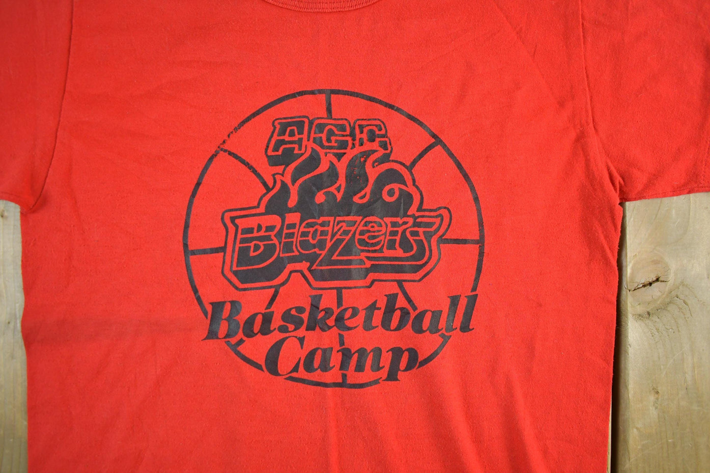 Vintage 1980s Russell Athletic Basketball Camp Graphic T Shirt Men's Small from propervintagecanada