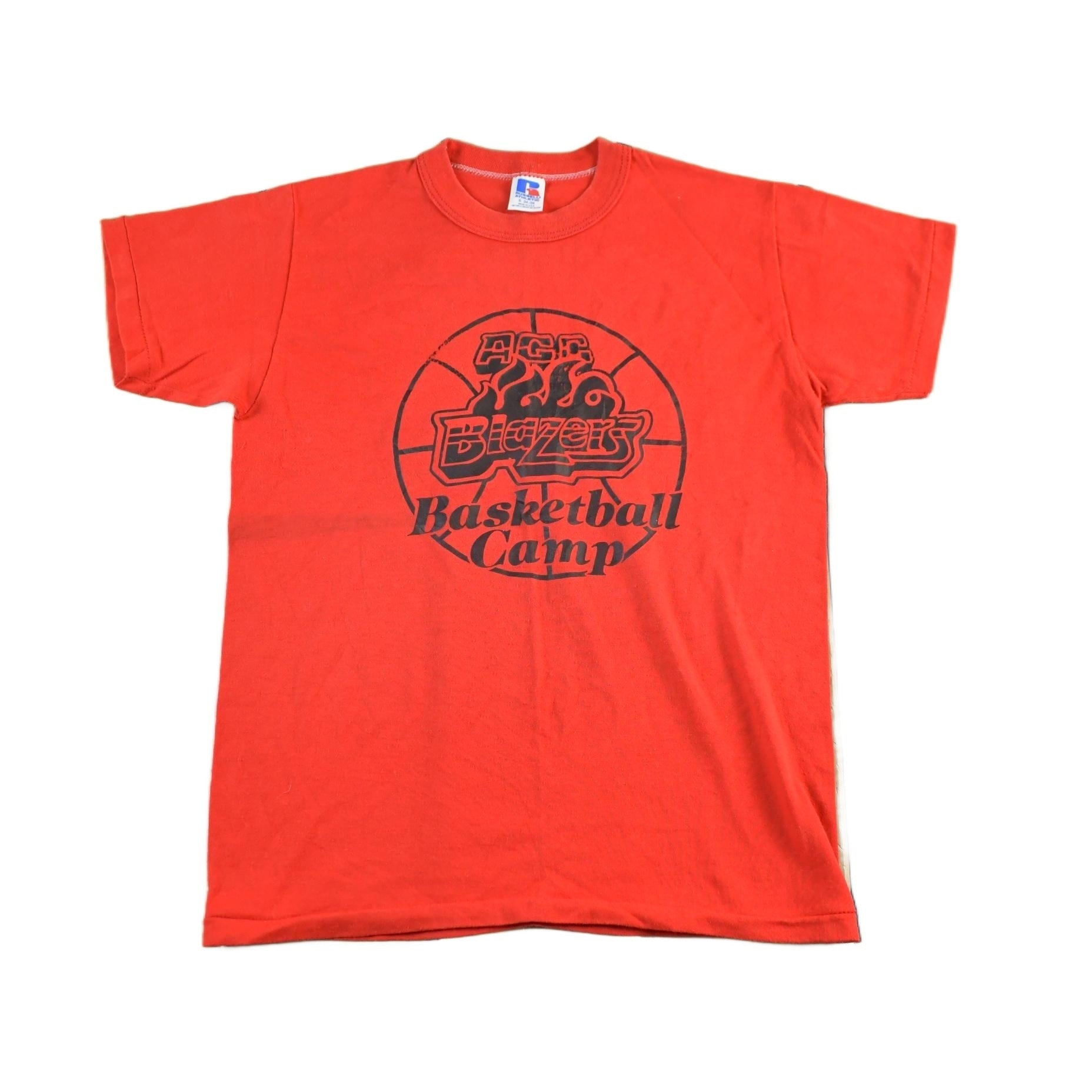 Vintage 1980s Russell Athletic Basketball Camp Graphic T Shirt Men's Small from propervintagecanada