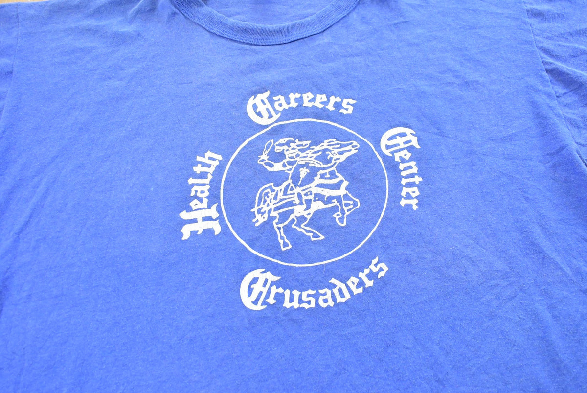 Vintage 1980s Russell Athletic Health Careers Center Crusaders T-Shirt Mens XL from propervintagecanada