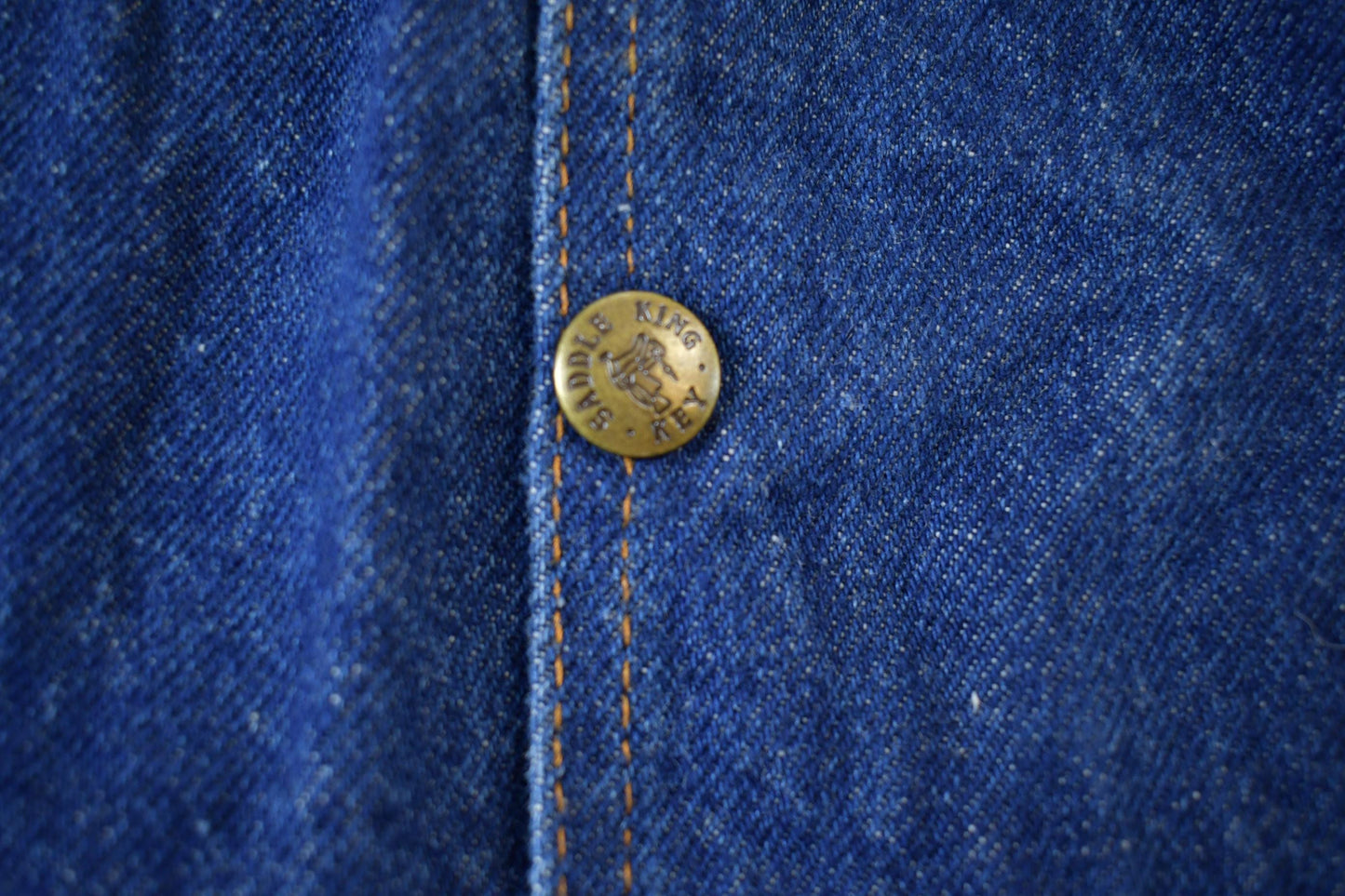 Vintage 1980s Saddle King Western Denim Vest Men's 2XL from propervintagecanada