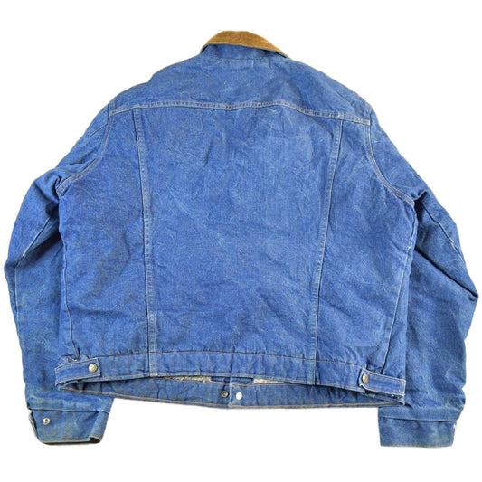 Vintage 1980s Saddle King Western Sherpa Lined Denim Jean Jacket Men's XL from propervintagecanada