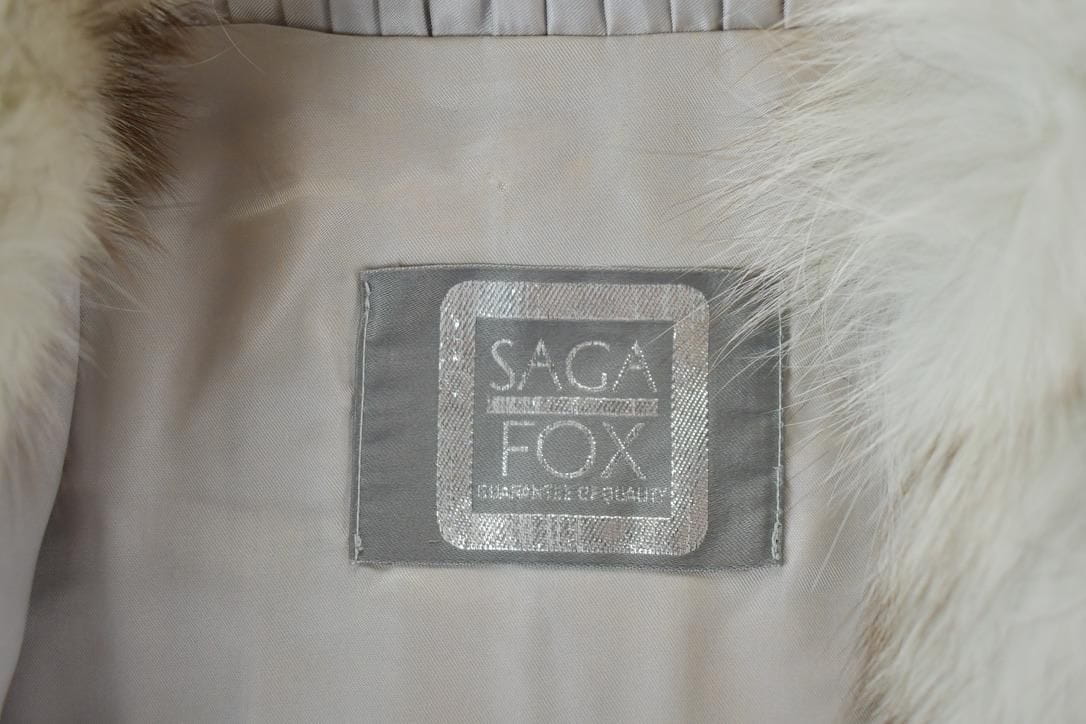 Vintage 1980s Saga Fox Fur Mid Length Coat Made In USA from propervintagecanada