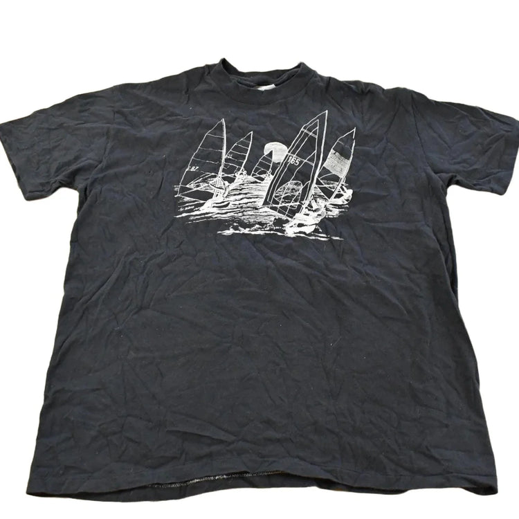 Vintage 1980s Sailing Tour Graphic T Shirt Men's Large from propervintagecanada