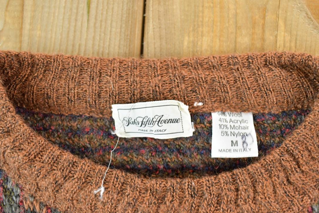 Vintage 1980s Saks Fifth Avenue Italian Wool Knit Sweater Men's Large from propervintagecanada
