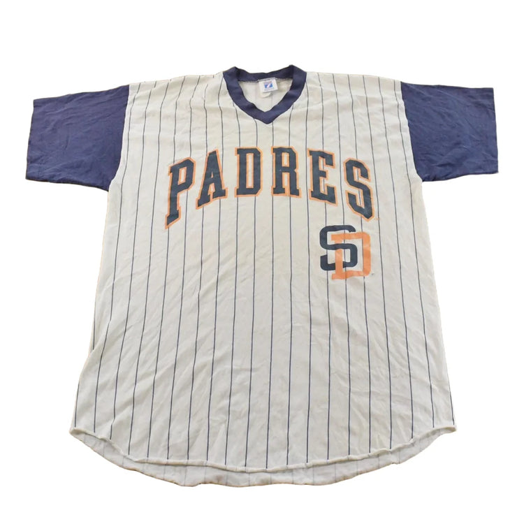 Vintage 1980s San Diego Padres MLB V Neck Jersey T-Shirt Men's L from propervintagecanada