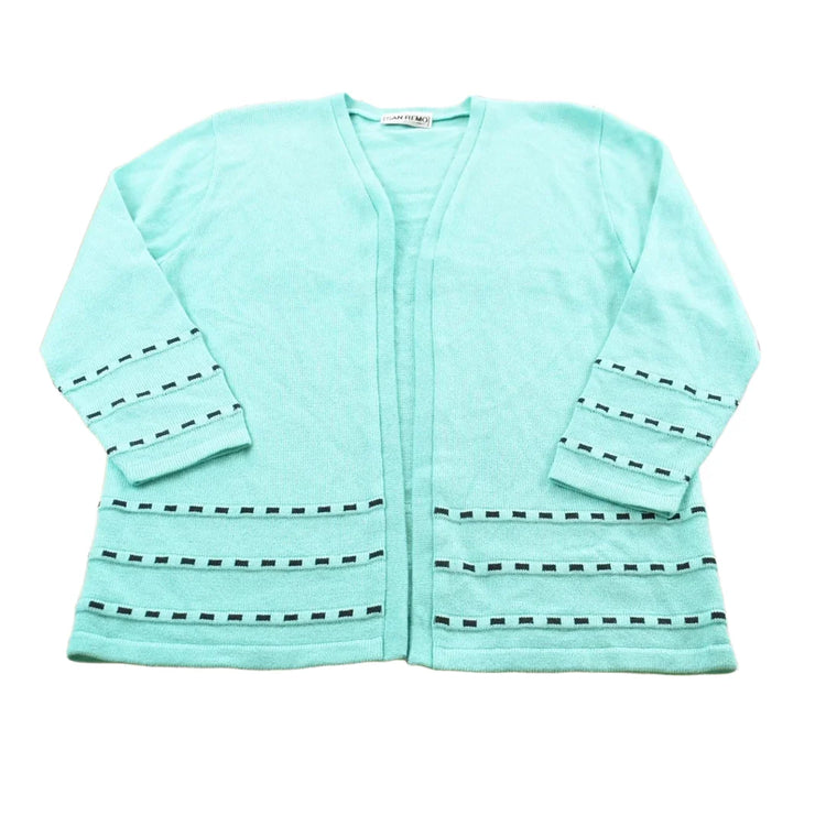 Vintage 1980s San Remo Knit Buttonless Cardigan Sweater Womens XL from propervintagecanada
