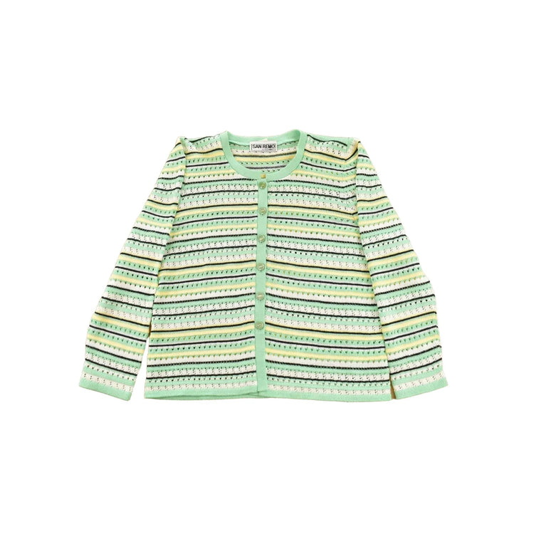 Vintage 1980s San Remo Striped Knit Cardigan Sweater Women's S from propervintagecanada