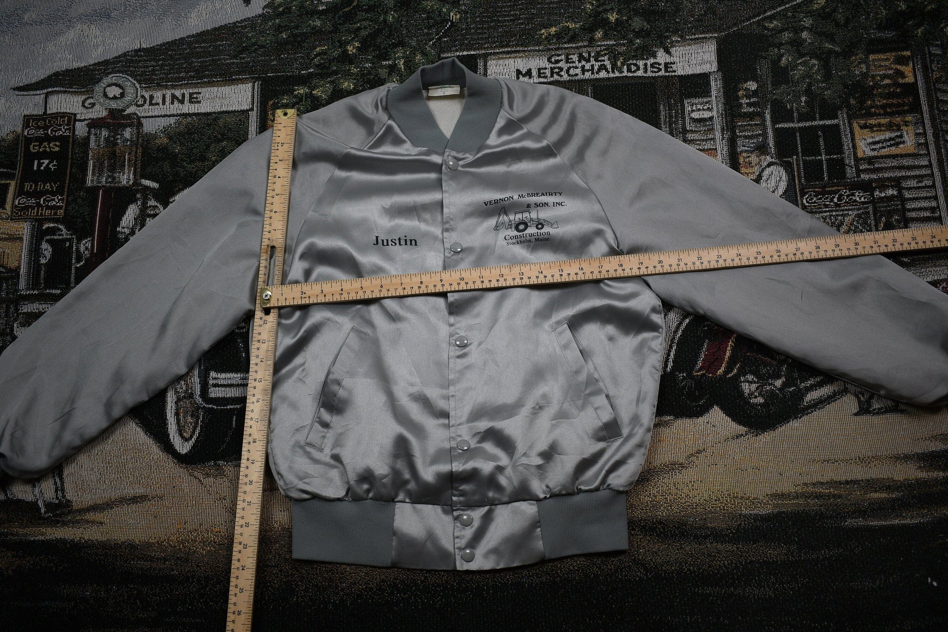 Vintage 1980s Satin Bomber Jacket Men's Small from propervintagecanada