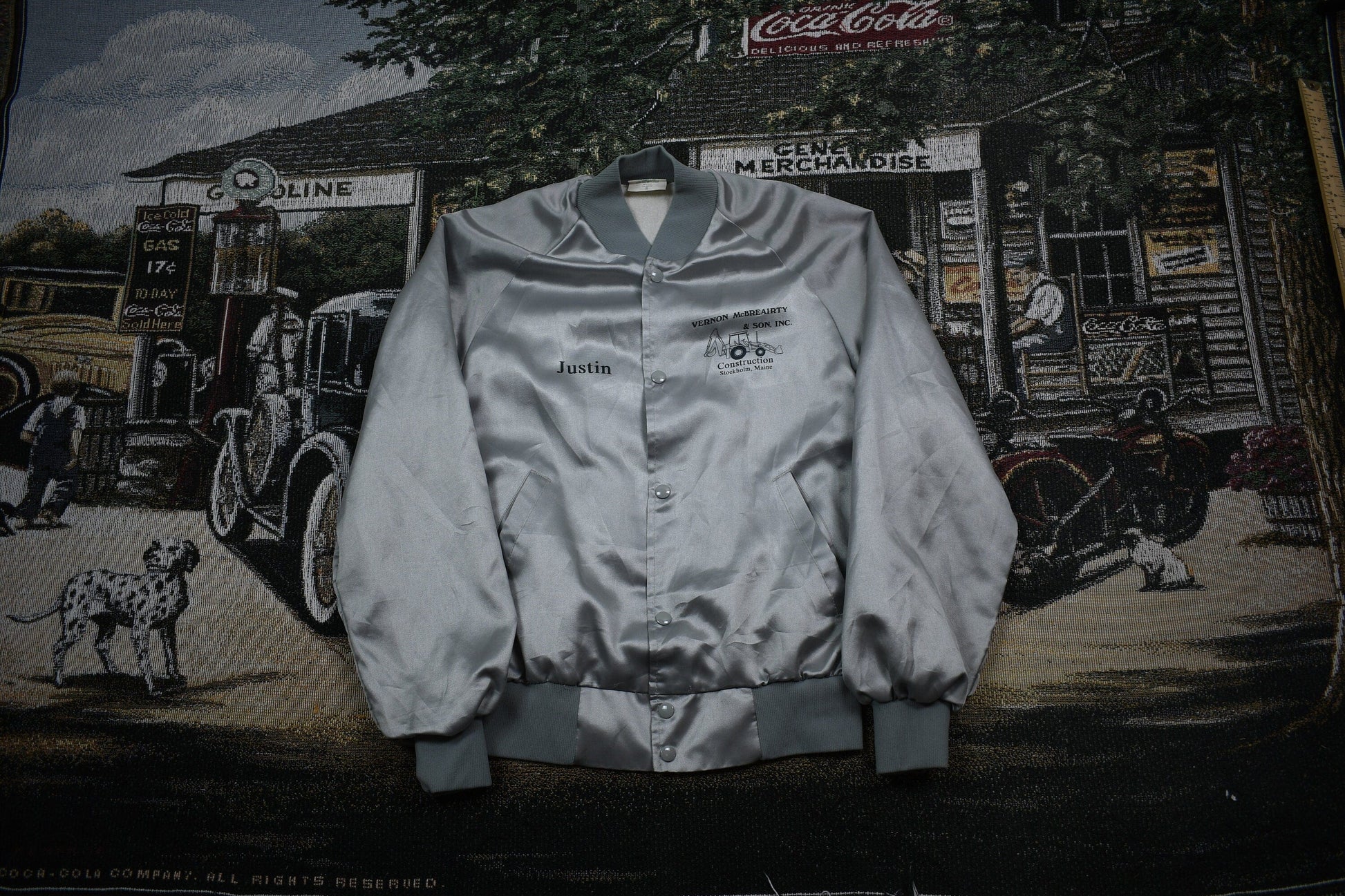 Vintage 1980s Satin Bomber Jacket Men's Small from propervintagecanada