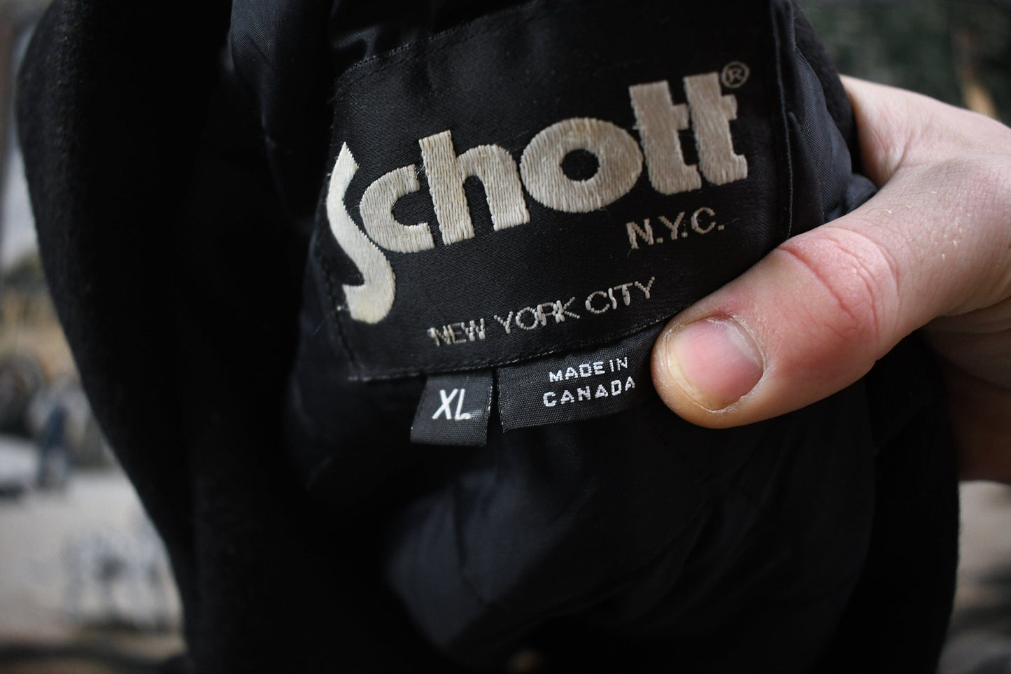 Vintage 1980s Schott New York City Pea Coat Men's XL from propervintagecanada
