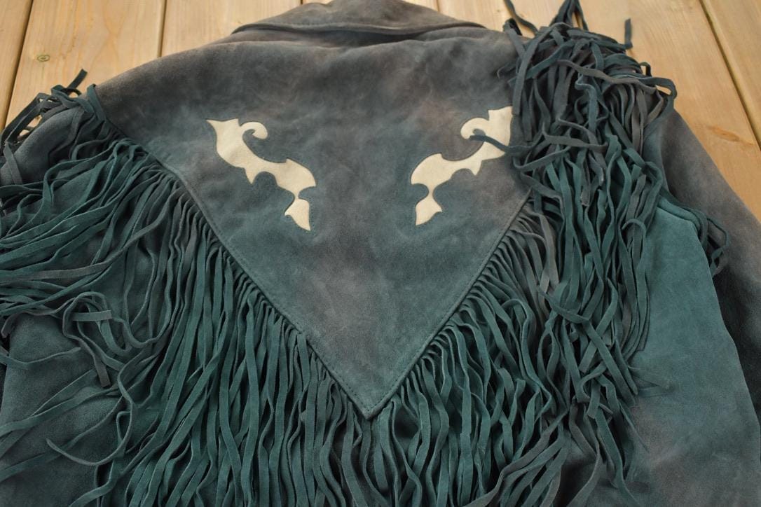 Vintage 1980s Schott Western Wear Fringe Leather Jacket Women's XL from propervintagecanada