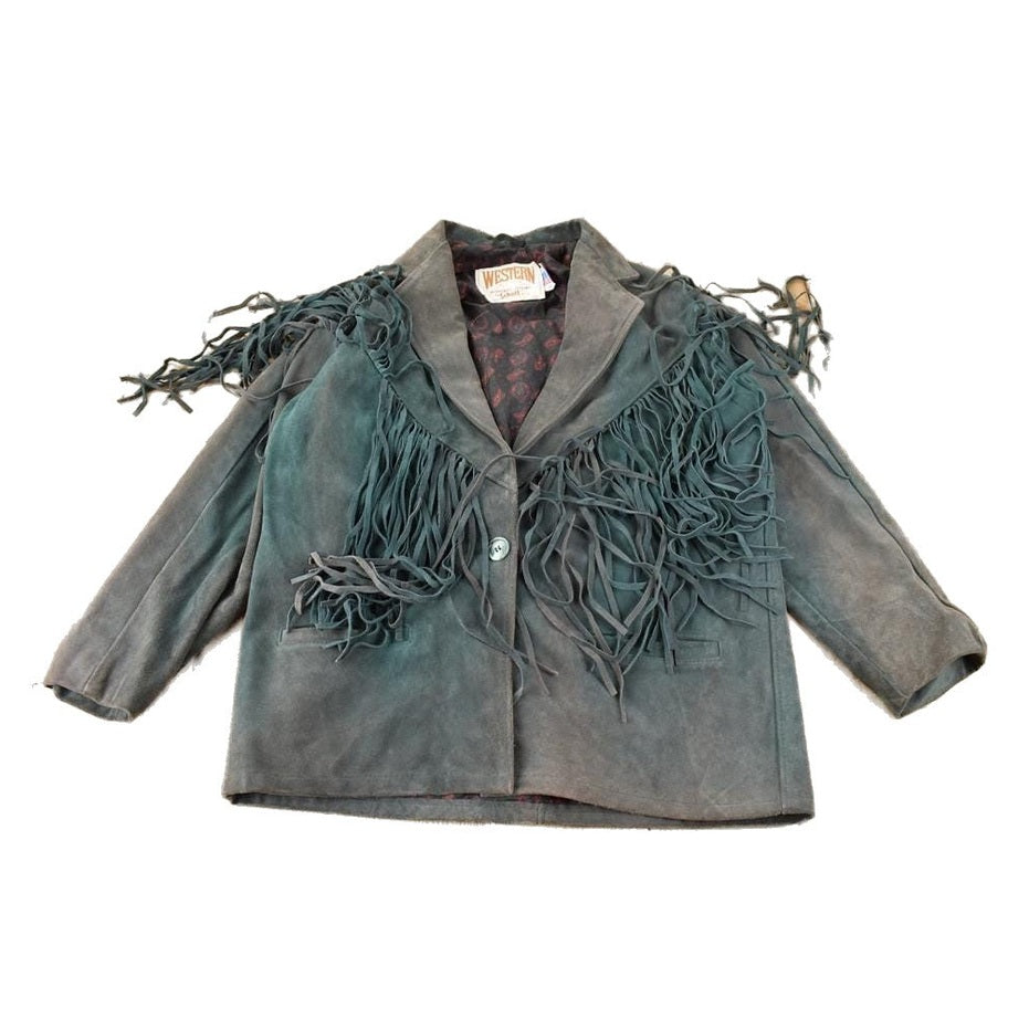 Vintage 1980s Schott Western Wear Fringe Leather Jacket Women's XL from propervintagecanada