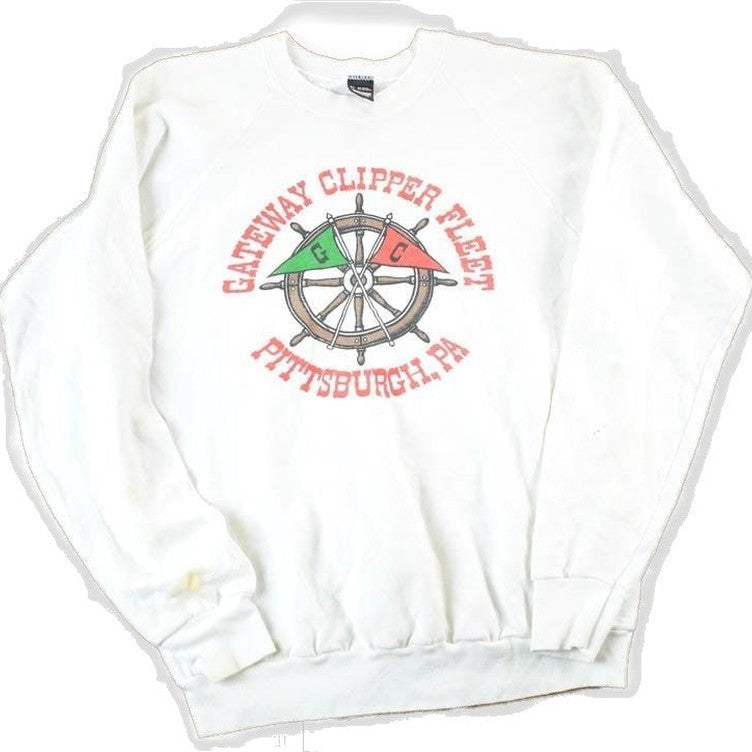 Vintage 1980s Screen Stars Gateway Clipper Fleet Pittsburgh PA Crewneck Sweatshirt Mens S from propervintagecanada