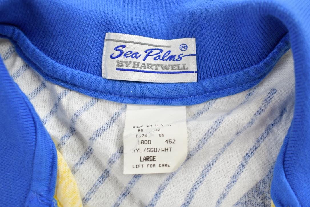 Vintage 1980s Sea Palms By Hartwell Collared Polo Shirt Men's Medium from propervintagecanada
