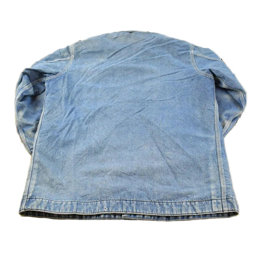Vintage 1980s Sears Blanket Lined Denim Chore Jacket Men's L / Jean Jacket / Union Made in USA / Distressed / Faded / 80s Workwear from propervintagecanada