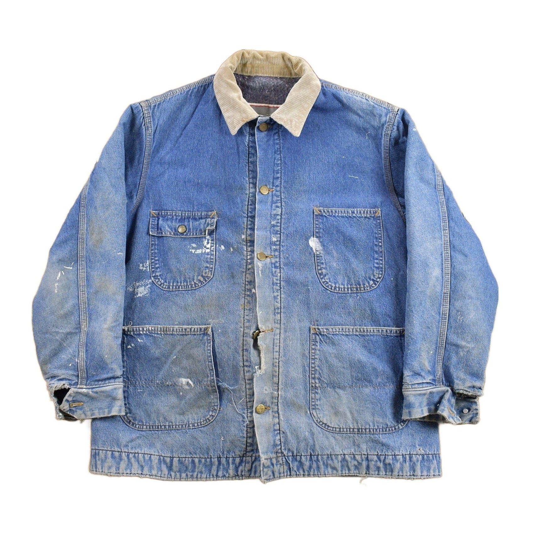 Vintage 1980s Sears Blanket Lined Denim Chore Jacket Men's XL from propervintagecanada