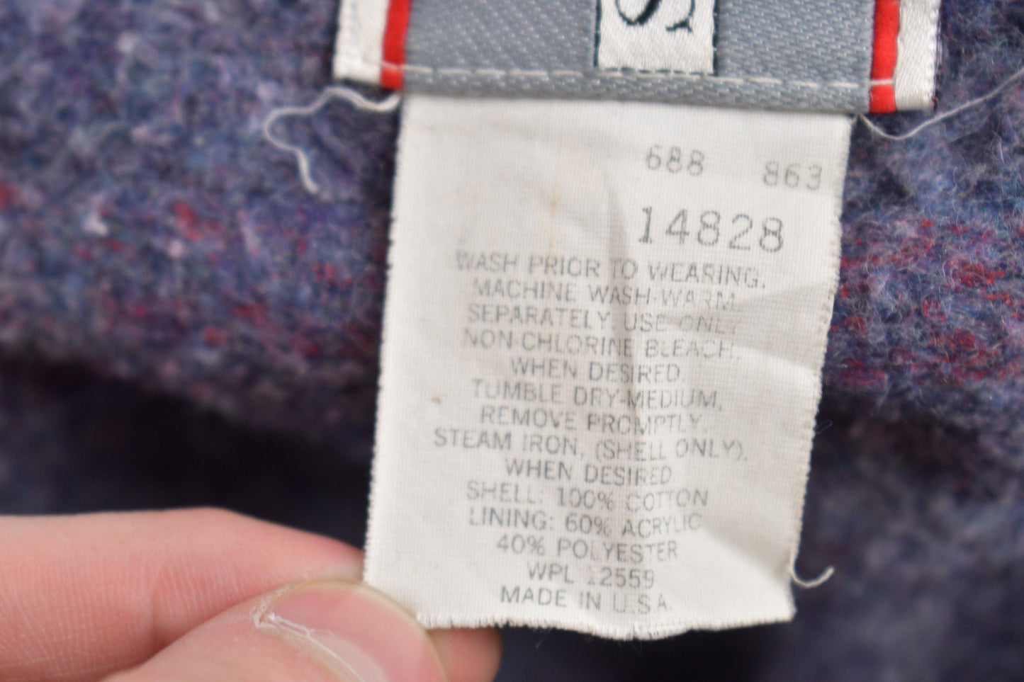 Vintage 1980s Sears Blanket Lined Denim Chore Jacket Men's XL from propervintagecanada