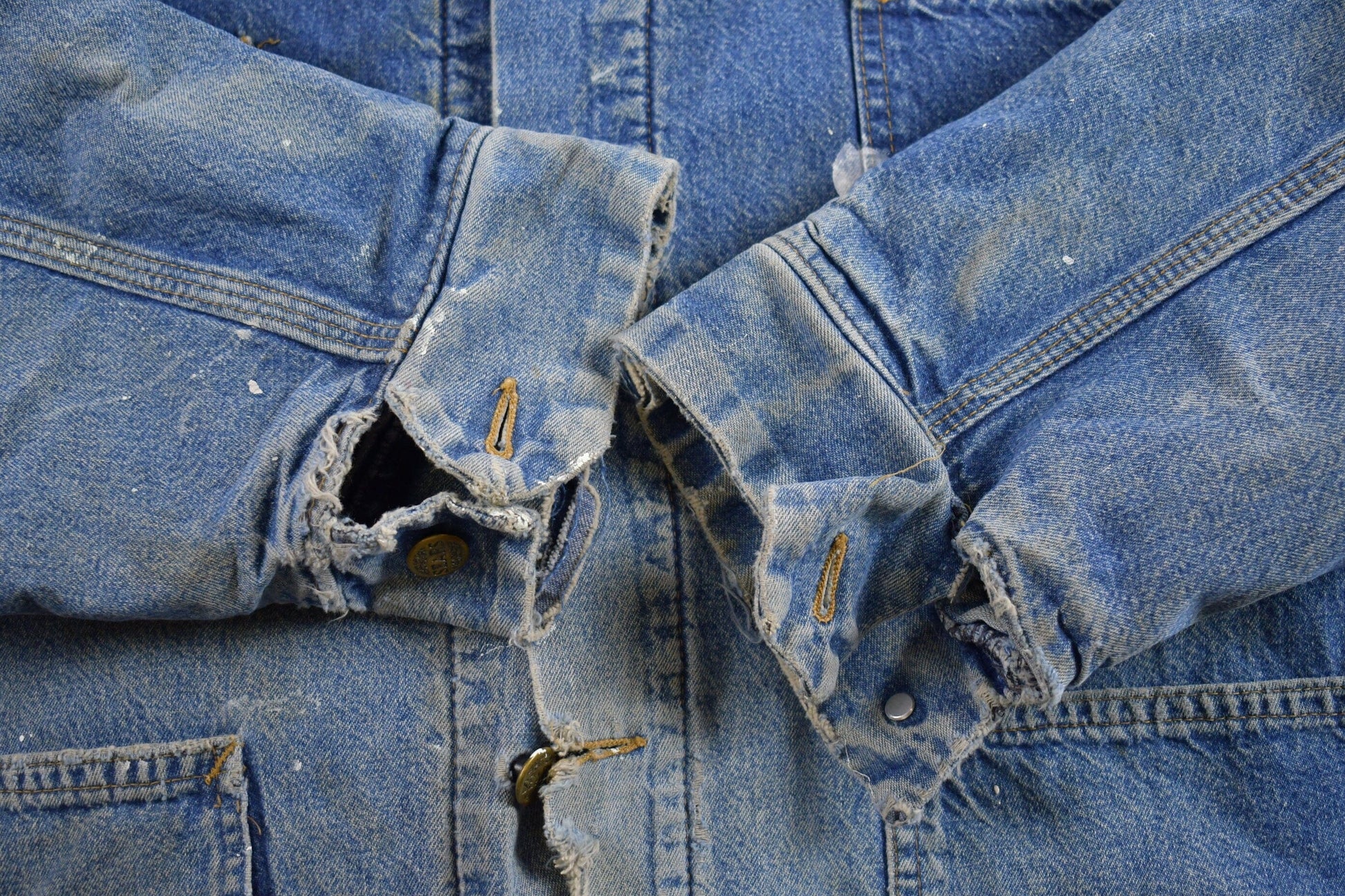 Vintage 1980s Sears Blanket Lined Denim Chore Jacket Men's XL from propervintagecanada
