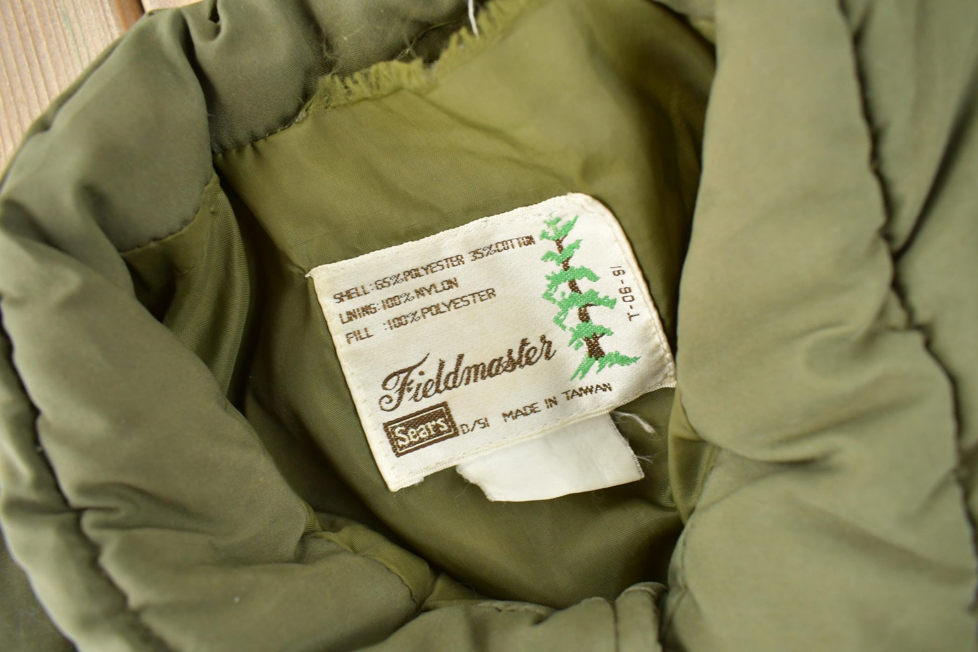 Vintage 1980s Sears Field-Masters Green Puffer Vest Men's L from propervintagecanada