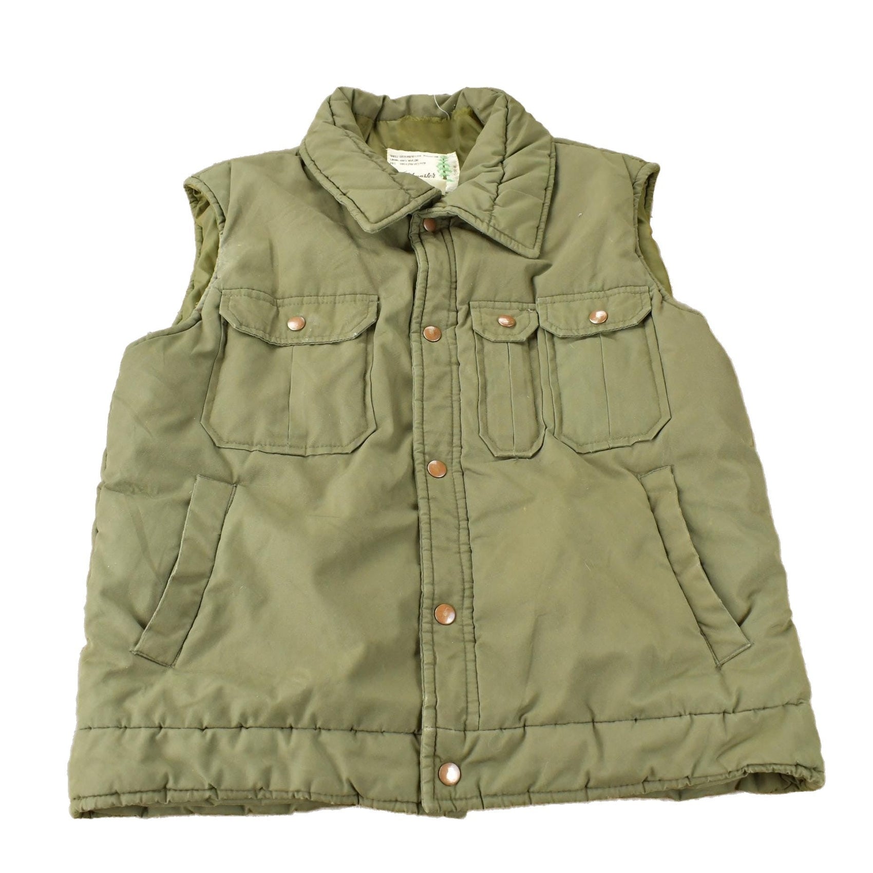 Vintage 1980s Sears Field-Masters Green Puffer Vest Men's L