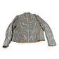 Vintage 1980s Sears Grey Leather Café Racer Jacket Men's XL from propervintagecanada